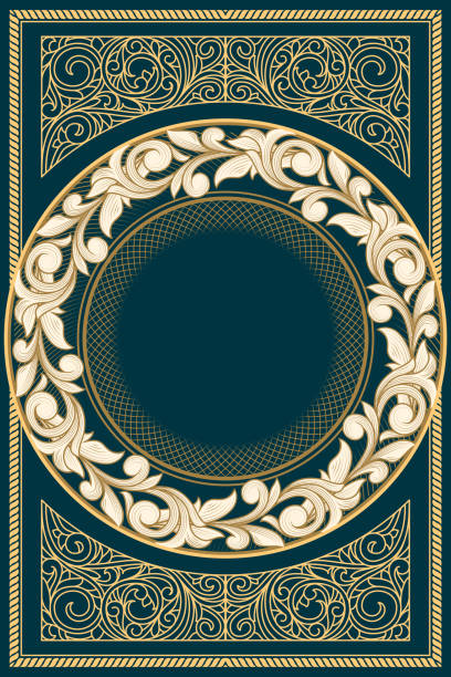 illustrazioni stock, clip art, cartoni animati e icone di tendenza di design vintage decorativo ornato - old frame medieval ellipse