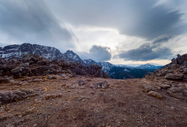 Picturesque mountain landscape of the Tatra Mountains seen in November