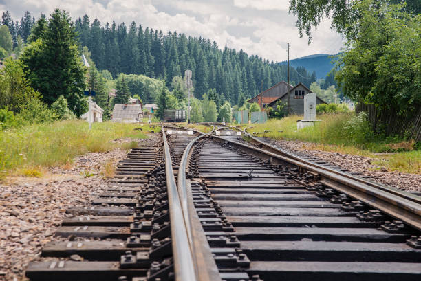 istock Railway in the Carpathian Mountains 872108012