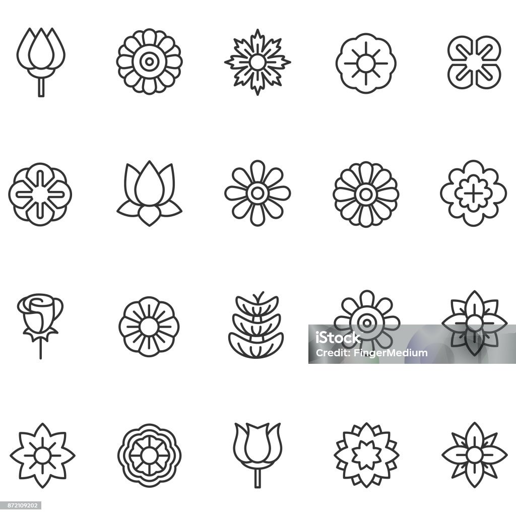 Flower icons Flower stock vector