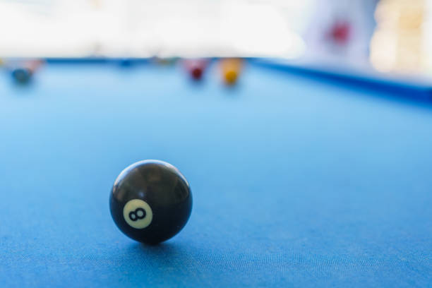 istock Billiard old balls colorful in a pool table. 872114868