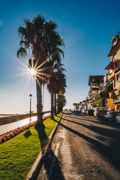 Morning on the streets of Cascais, Portugal stock photo