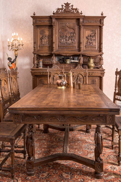 istock Antique kitchen interior with candles light. 872125082