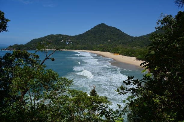 istock Felix beach, aerial view, Ubatuba, Brazil 872128982