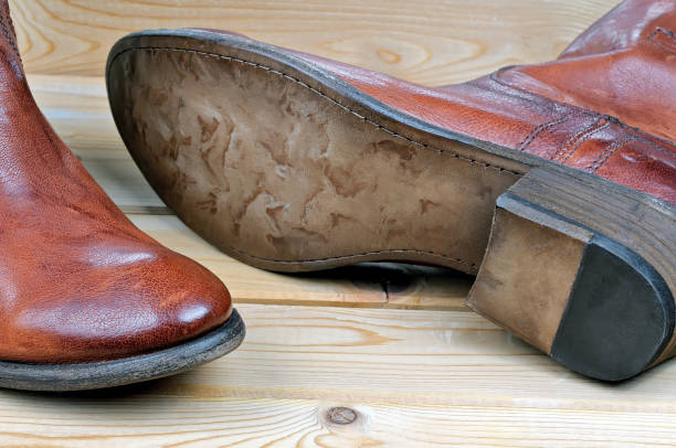 istock Pair of classic leather brown cowboy boots 872132442