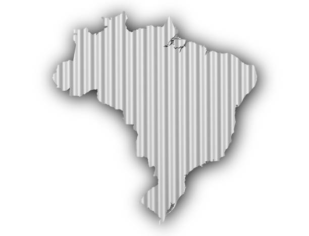 istock Map of Brazil on corrugated iron 872139378