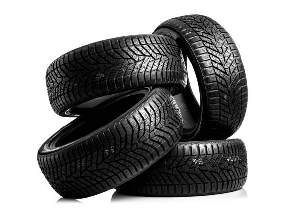 istock Winter tires on a white background 872142380