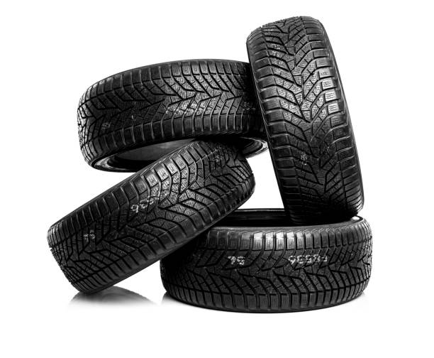 istock Winter tires on a white background 872142448