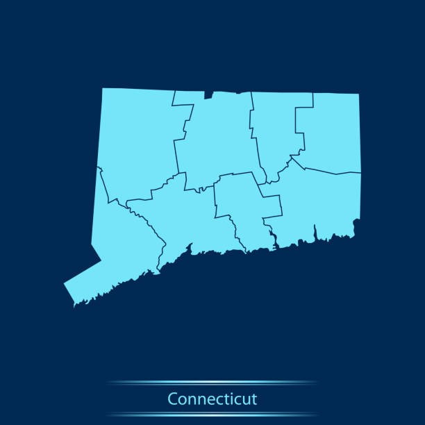 ilustraciones, imágenes clip art, dibujos animados e iconos de stock de mapa de connecticut - connecticut map