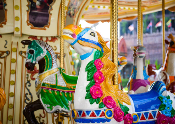 istock Vintage carousel horse background 872150784