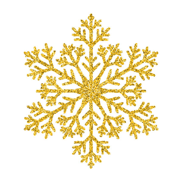 istock Snowflake - Gold vector glitter Christmas Ornament on white background 872154050