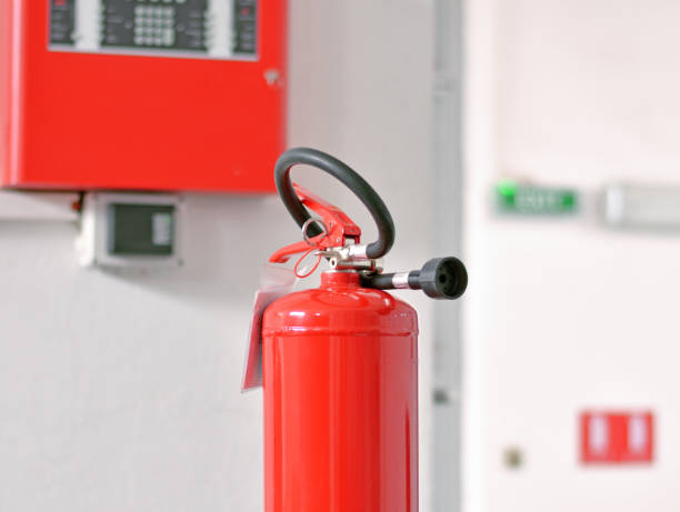 소화기 및 화재 경고 상자 - fire extinguisher office safety protection 뉴스 사진 이미지