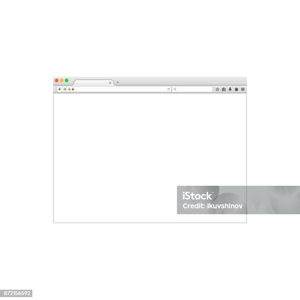 Web Browser Window Vector Illustration Vector Flat Style Stock Illustration - Download Image Now