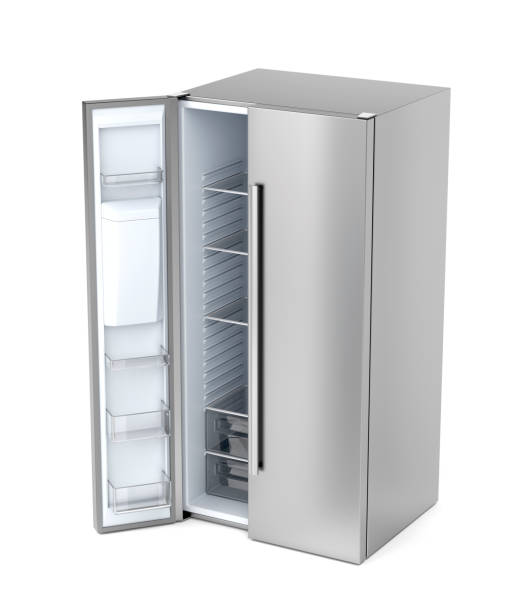 istock Side-by-side refrigerator with opened door 872159564