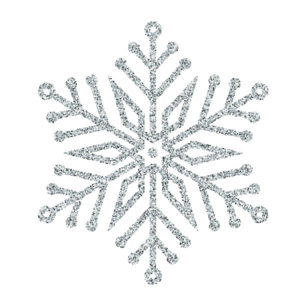 Snowflake Silver Glitter Vector Christmas Ornament On White Background  Stock Illustration - Download Image Now - iStock