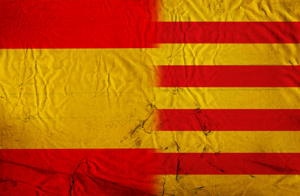 istock Spain and Catalan grunge Flag 872169994