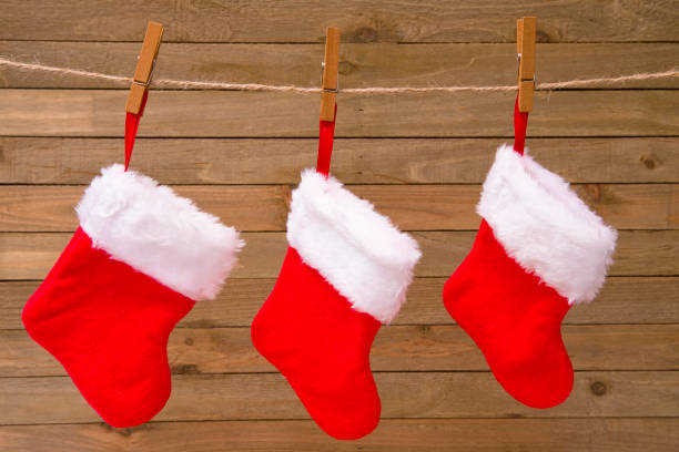 istock Red and White Classic Christmas Stockings 872173778