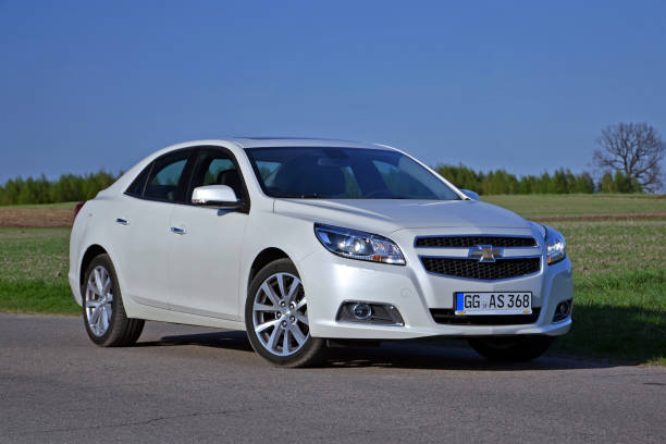 Chevrolet Malibu on the road Bratislava, Slovakia - 28th, April, 2012: Chevrolet Malibu stopped on the road. This model was the biggest vehicle in Chevrolet offer in Europe. Chevrolet stock pictures, royalty-free photos & images
