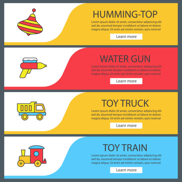 ikony zabawek dla dzieci - drop set water vector stock illustrations