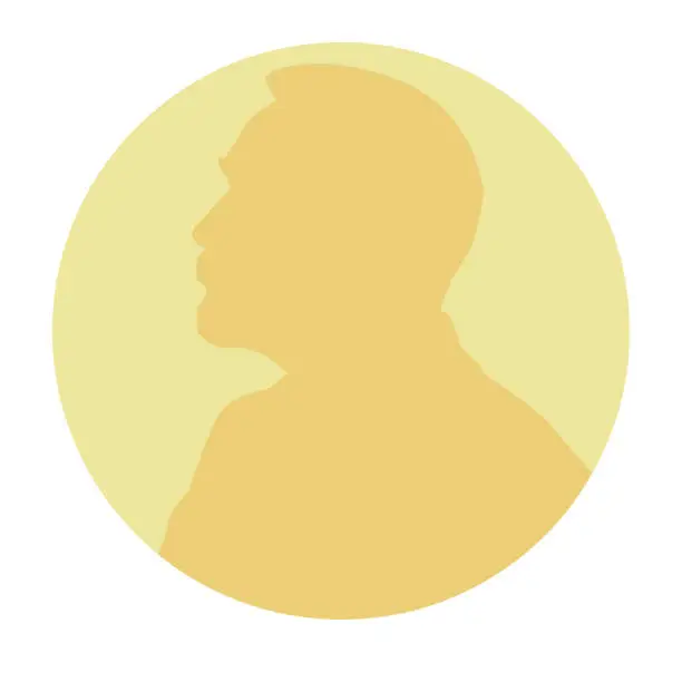 Vector illustration of Stylized Nobel medal. Silhouette of Nobel in a flat style. Vector illustration.