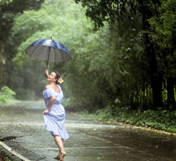 istock girl with umbrella under the rain 872196132