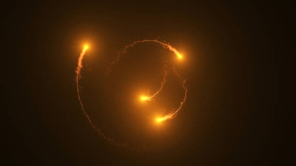 istock Fire comet flying. Shining lights in motion with small particles. 872196568
