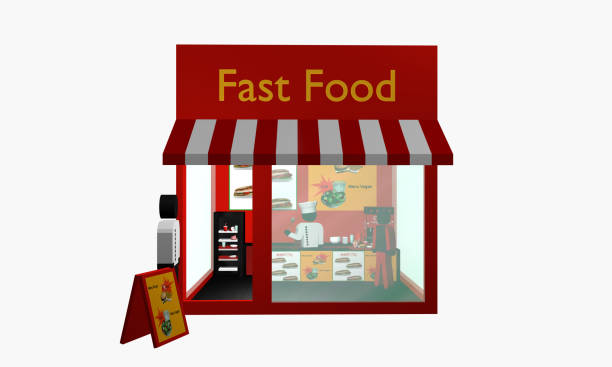 istock Fast food snack with figurines. View from the front. 872206798