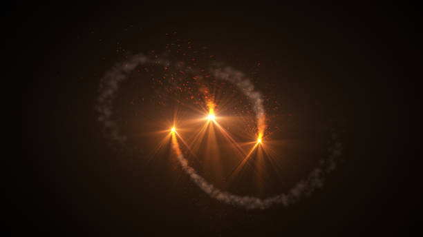 istock Fire comet flying. Shining lights in motion with small particles. 872206846