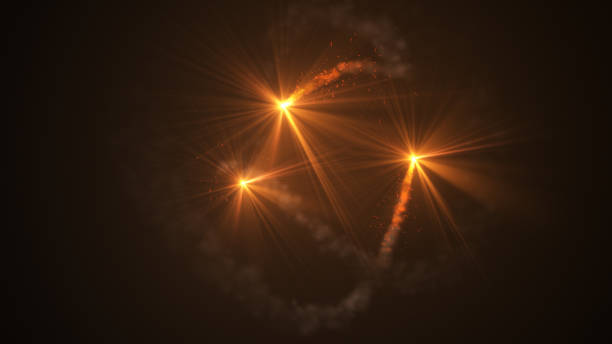 istock Fire comet flying. Shining lights in motion with small particles. 872207074