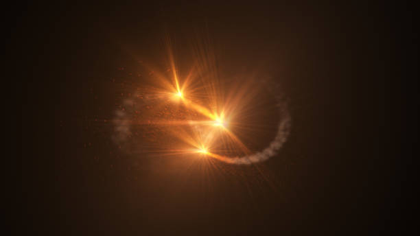 istock Fire comet flying. Shining lights in motion with small particles. 872207120