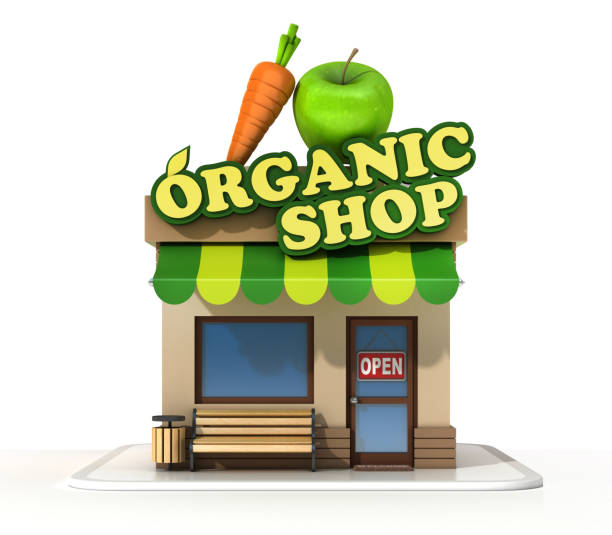 istock Organic shop  on a white background 3d rendering 872222676