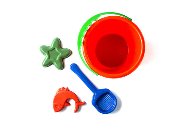 istock Children's beach toys isolated on white background 872228912