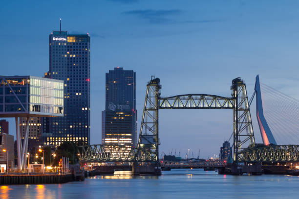 Railroad Bridge, Rotterdam stock photo