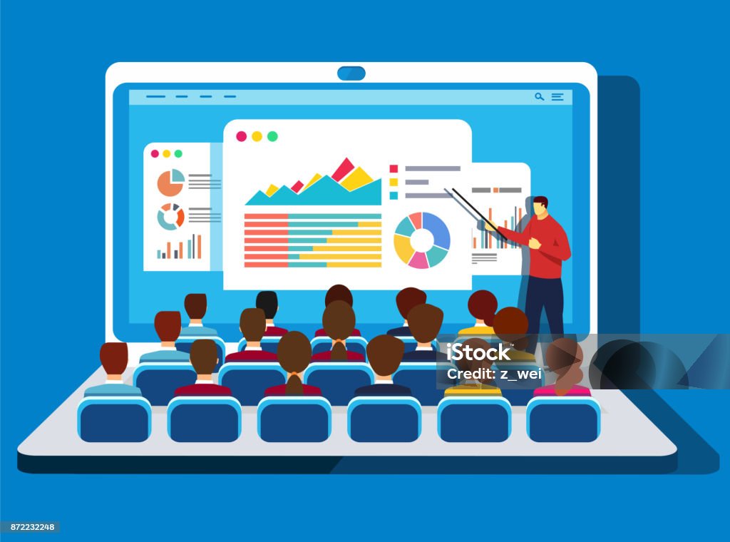 Online training Web Conference stock vector