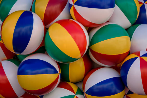 colorful bright striped balls for kids