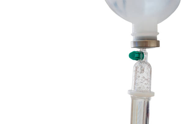istock Medical intravenous IV drip isolated on white background 872238752