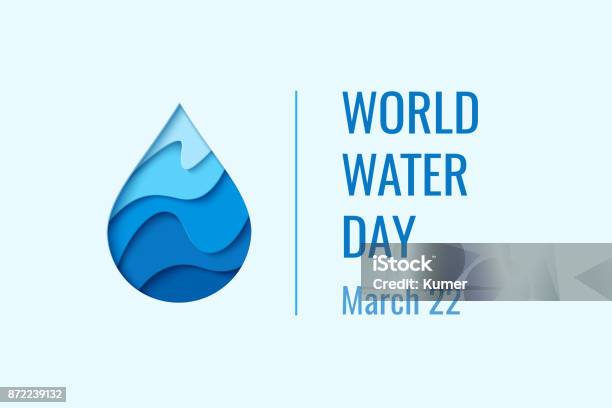 Journée Mondiale De Leau Notion De Vecteur Waterdrop Vecteurs libres de droits et plus d'images vectorielles de Eau