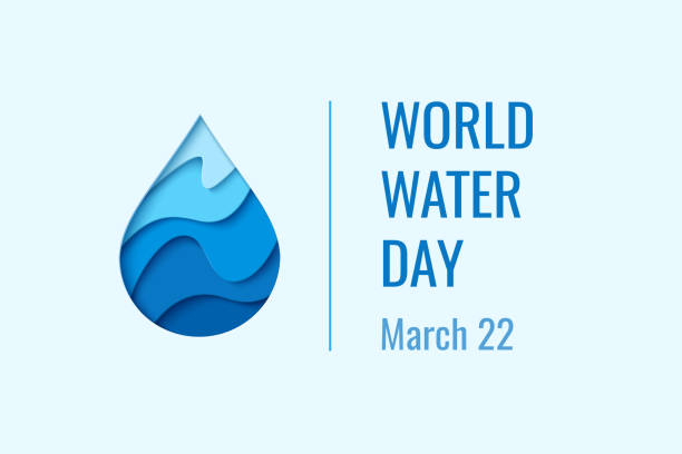 ilustrações de stock, clip art, desenhos animados e ícones de world water day - vector waterdrop concept - save oceans