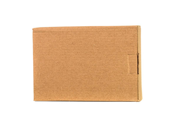 istock Brown tray or brown paper package or cardboard box isolated on white with clipping path. 872239700