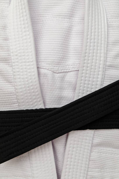istock White kimono with black belt 872251016