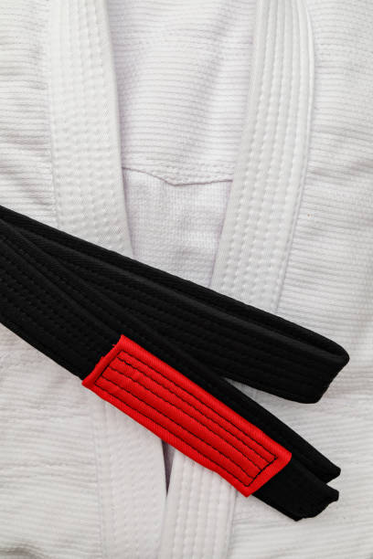 istock White kimono with black belt 872251502