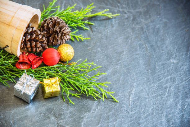 istock Christmas decoration on stone background. 872253792