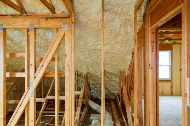 istock Inside wall insulation in wooden house, building under construction 872270918