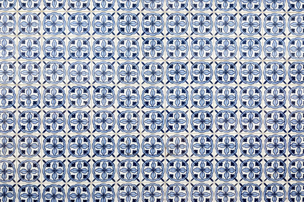 Full Frame Shot Of Mosaic Tile Abstract Wall Background in horizontal