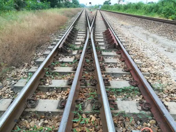 Photo of Rail transportation, the rail road track, in Thailand.