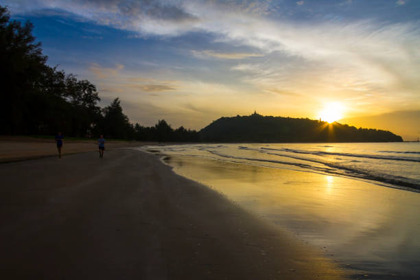 istock Sunrise and exercise the beach Ban Krut Beach, 872281652