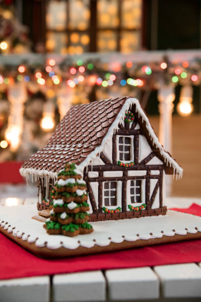 istock Christmas decorated Gingerbread house 872292028