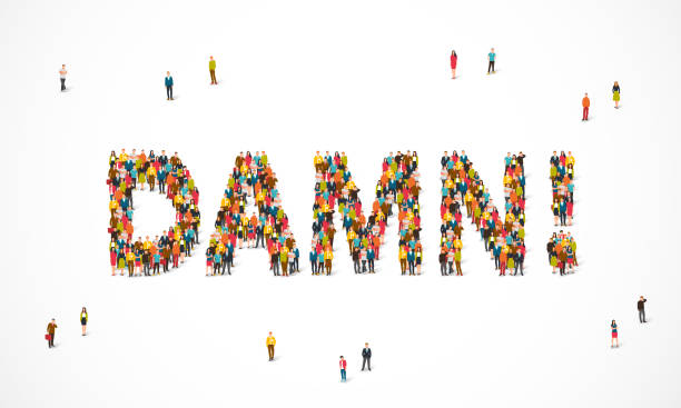 istock Group of people standing in the word Damn 872298358