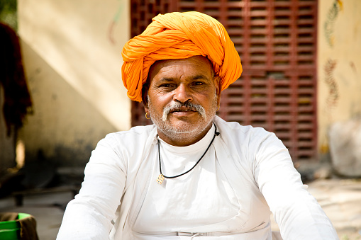 Portrait of mature Indian man wearing turban