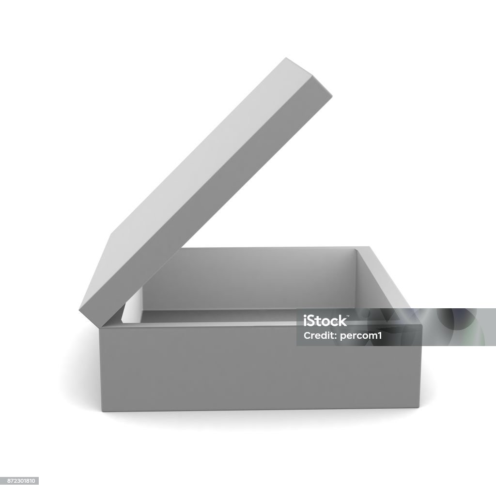 Open Box New Realistic White Open Box Isolated On White Background Stock Photo ...